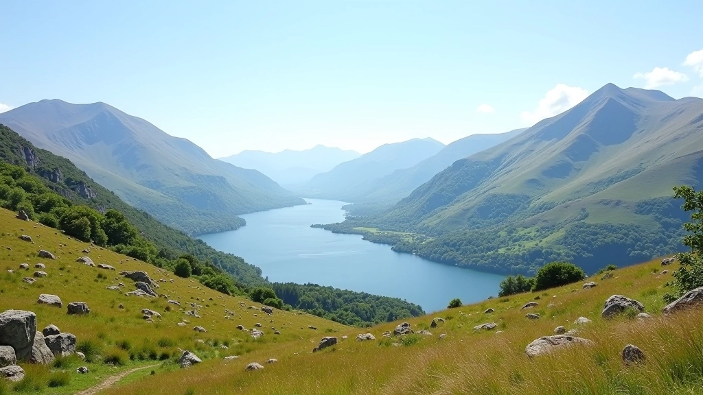 Mountain landscape with clear skies and distant peaks in Killarney National Park