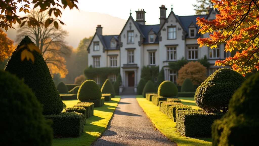Muckross House exterior with manicured gardens